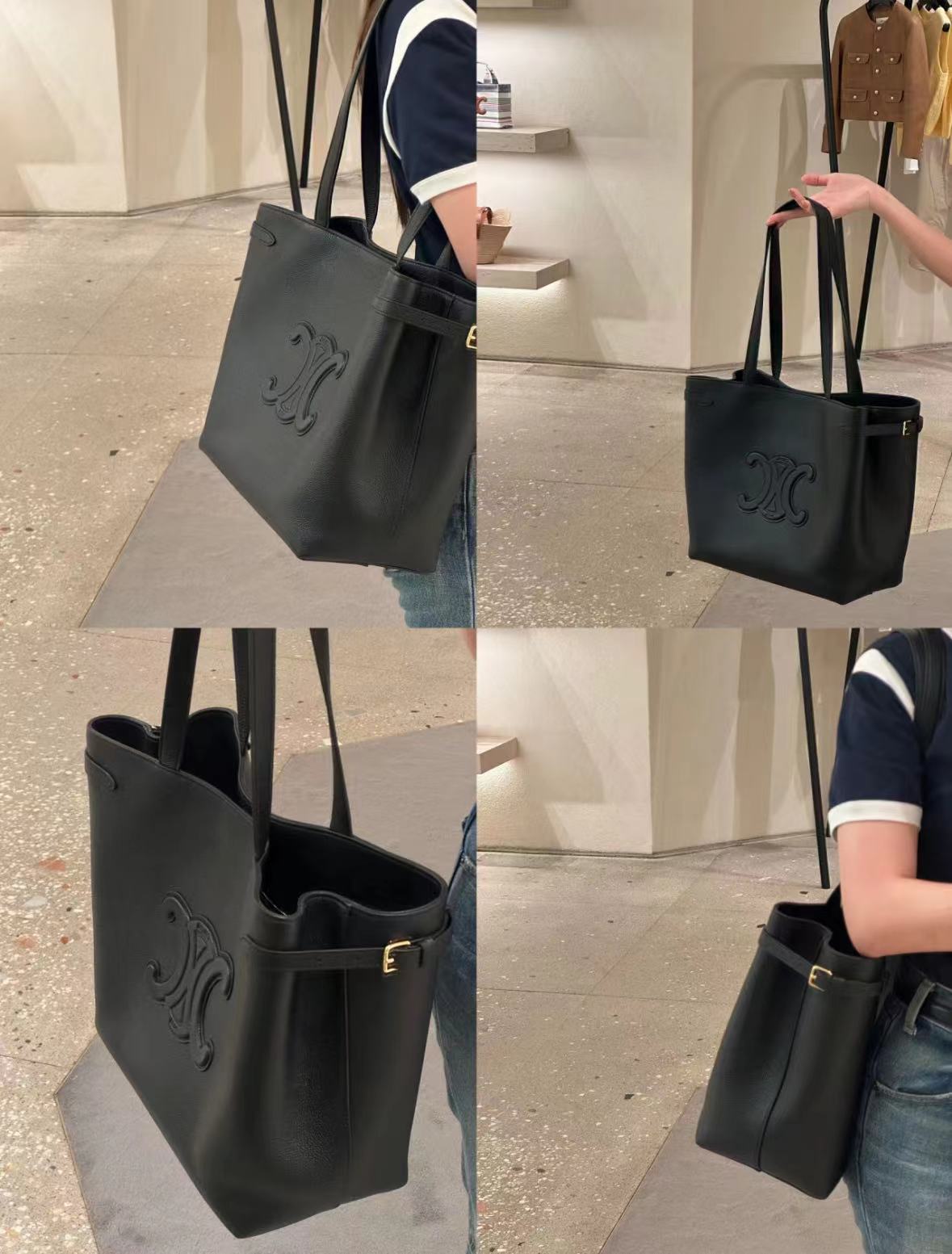 MEDIUM CABAS ANAÏS CUIR TRIOMPHE IN GRAINED CALFSKIN BLACK