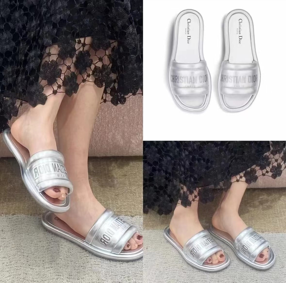 Dior Everyday Slide Silver