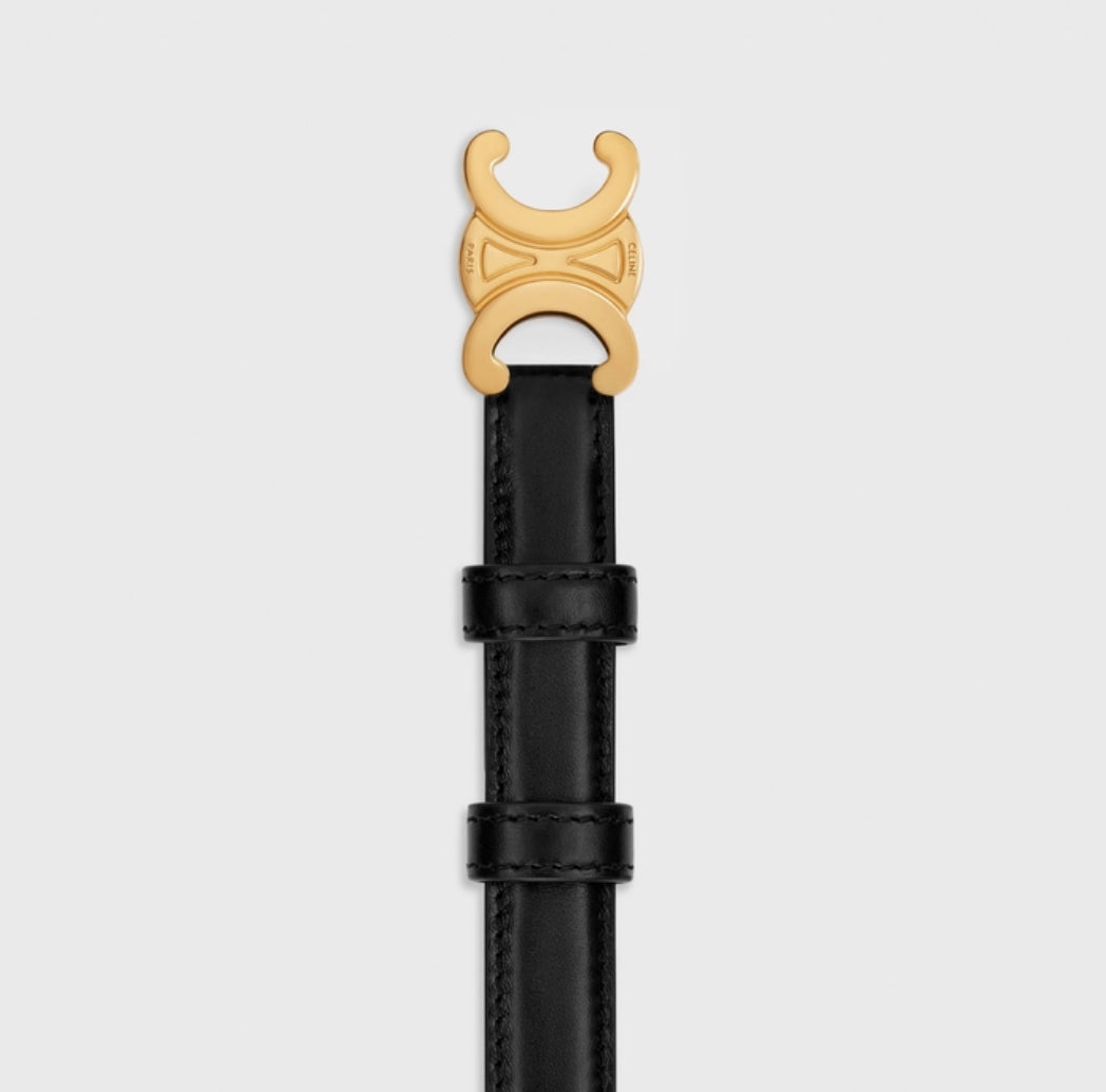 SMALL TRIOMPHE BELT IN TAURILLON LEATHER 18MM
