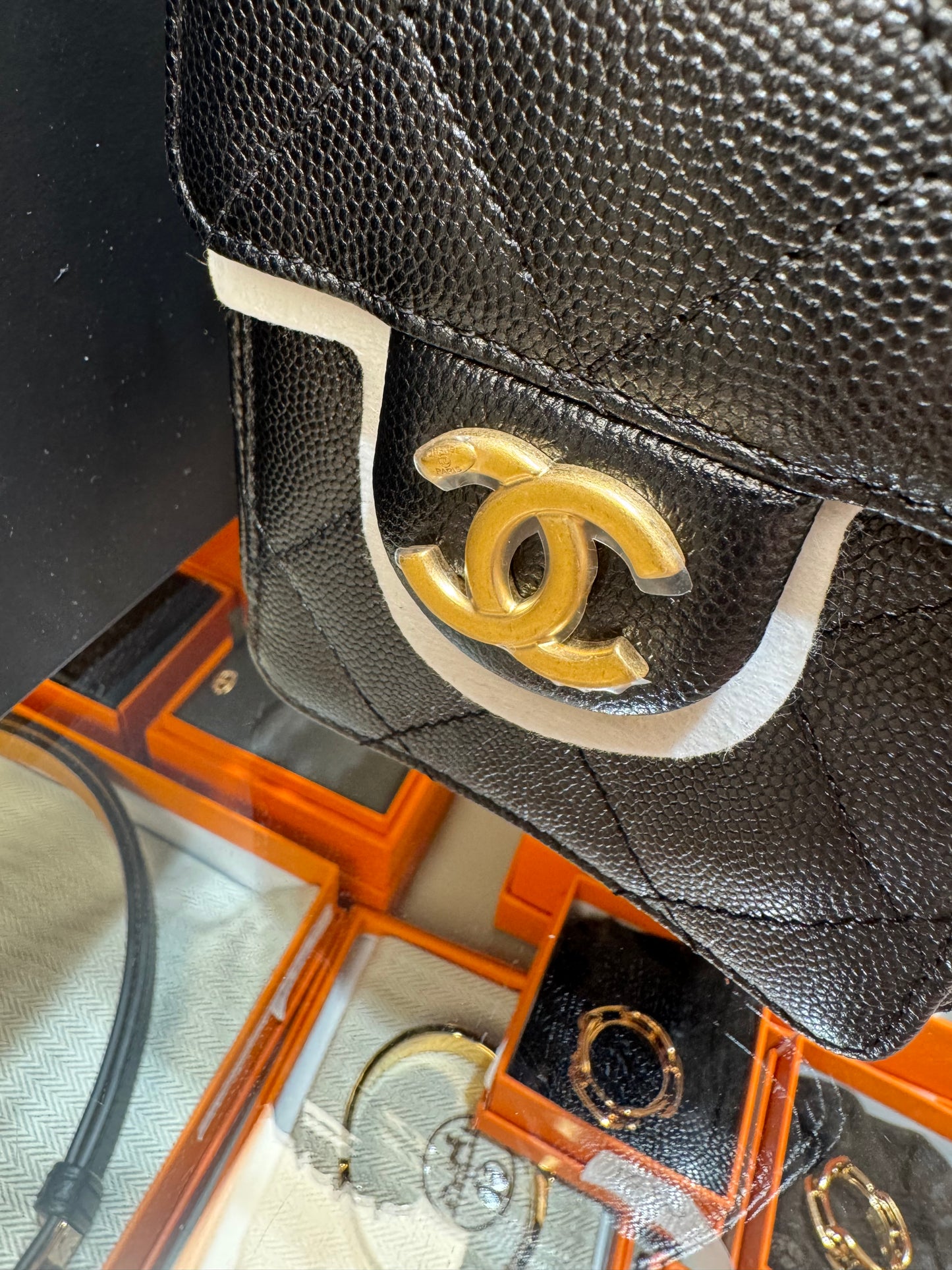 Chanel 25 mini hobo handbag 黑色金扣