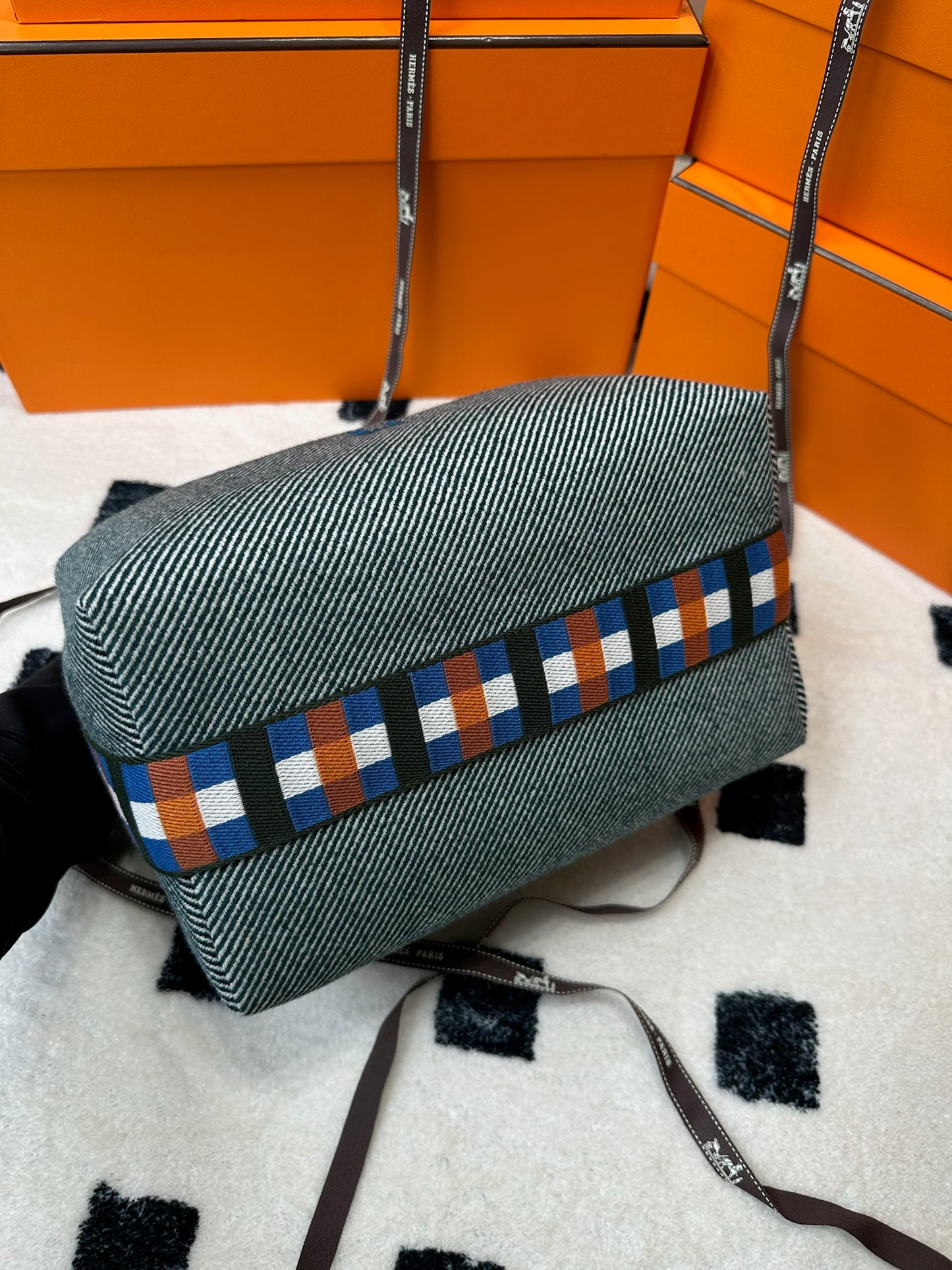 Hermes 飯盒包 深藍色 GM