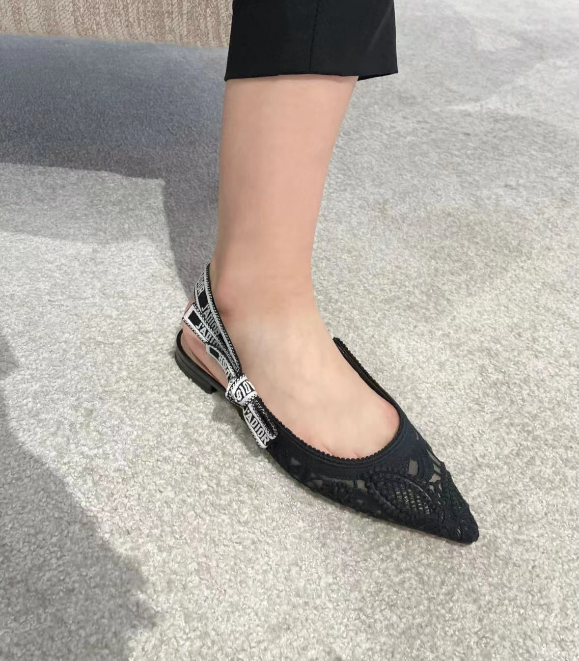 Dior J'Adior Slingback Flat lace Black
