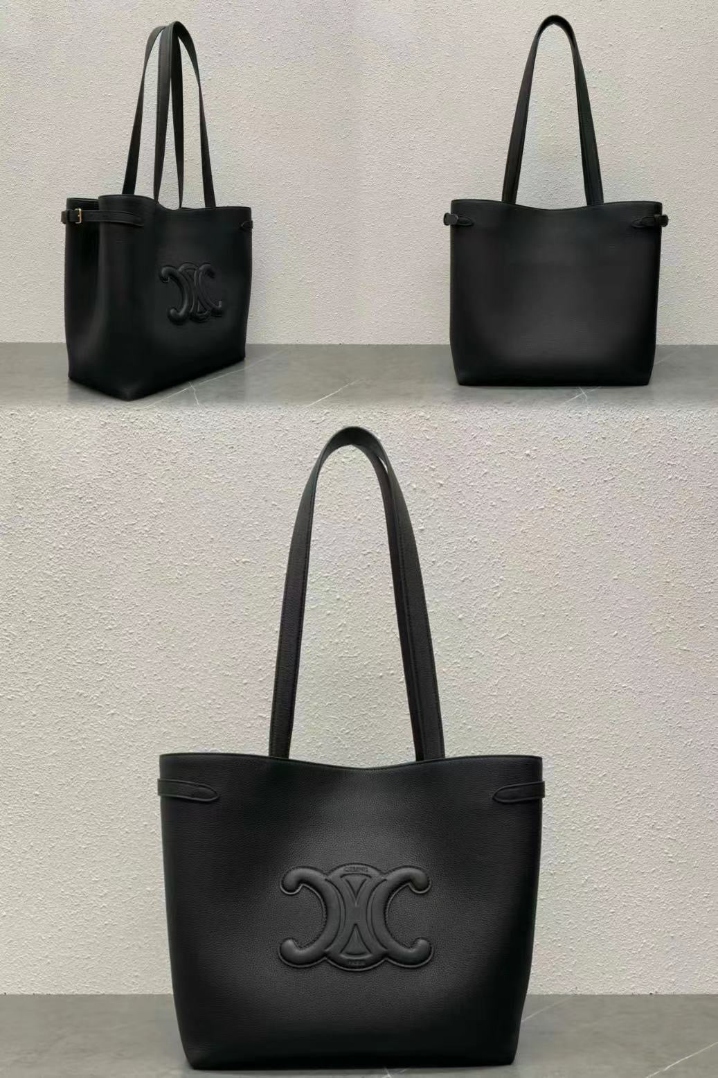 MEDIUM CABAS ANAÏS CUIR TRIOMPHE IN GRAINED CALFSKIN BLACK