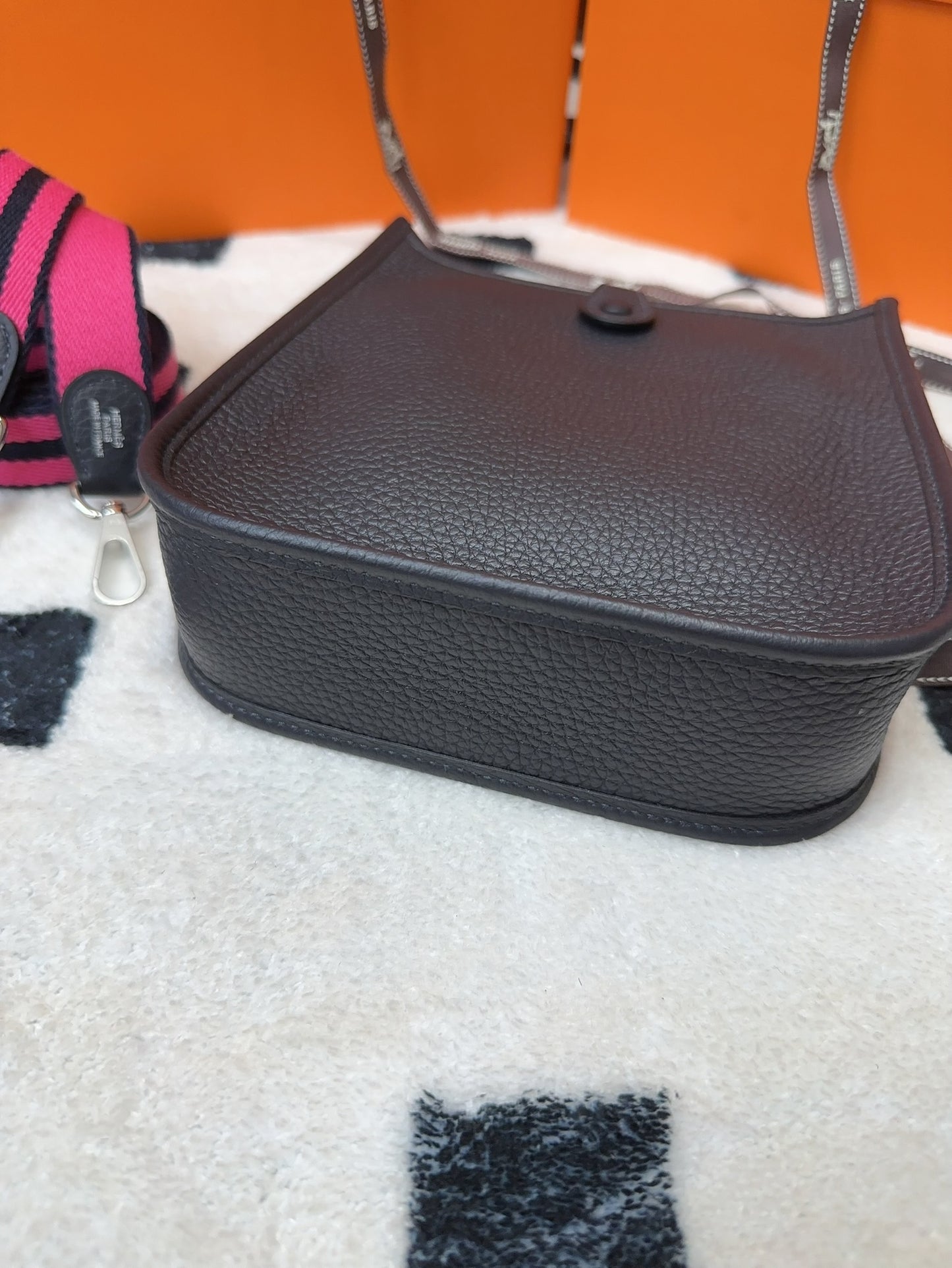 Hermes Mini Evelyne 3Y 水兵藍 銀扣/編織帶