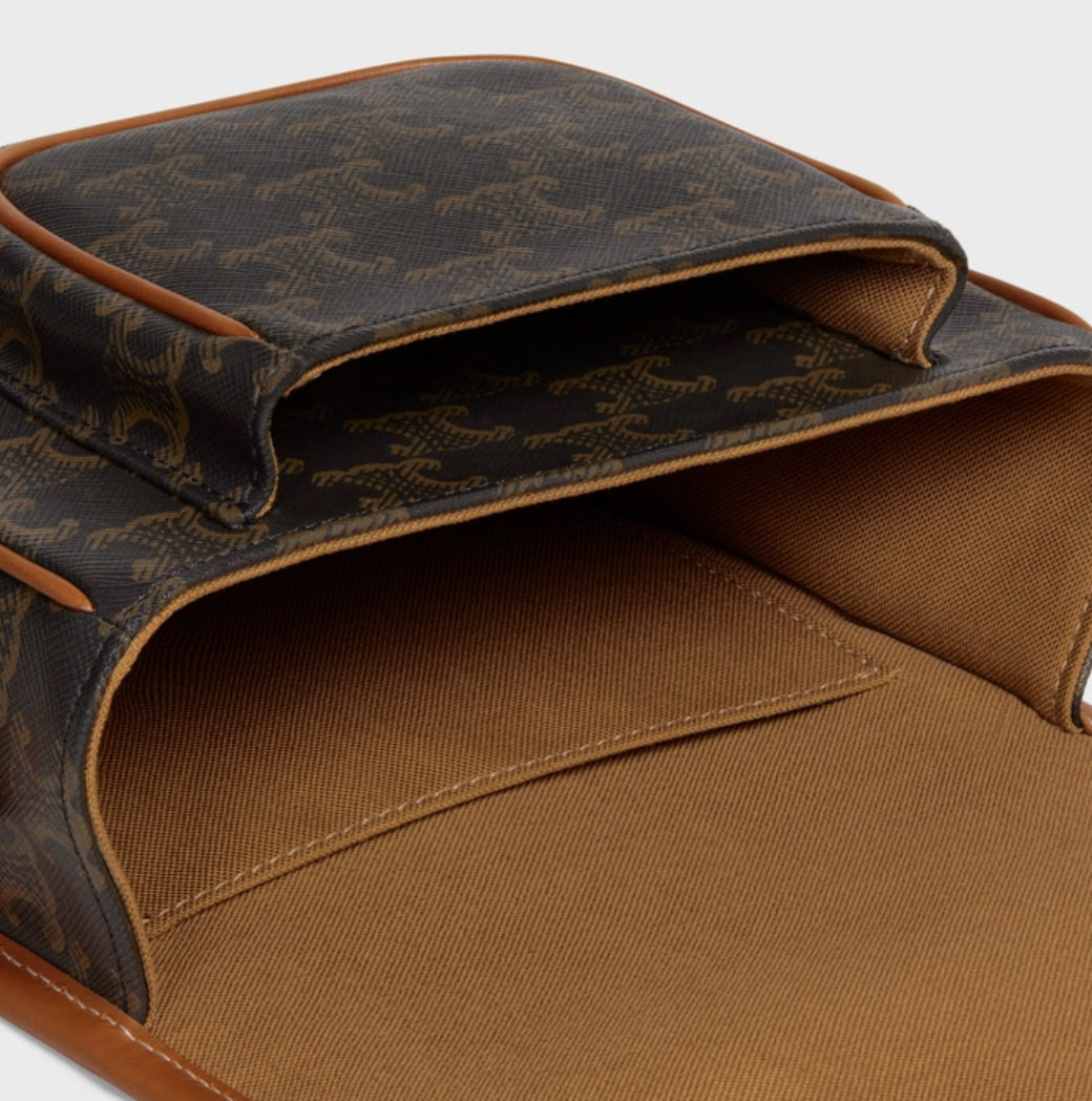 MEDIUM FOLCO BAG IN TRIOMPHE CANVAS AND CALFSKIN