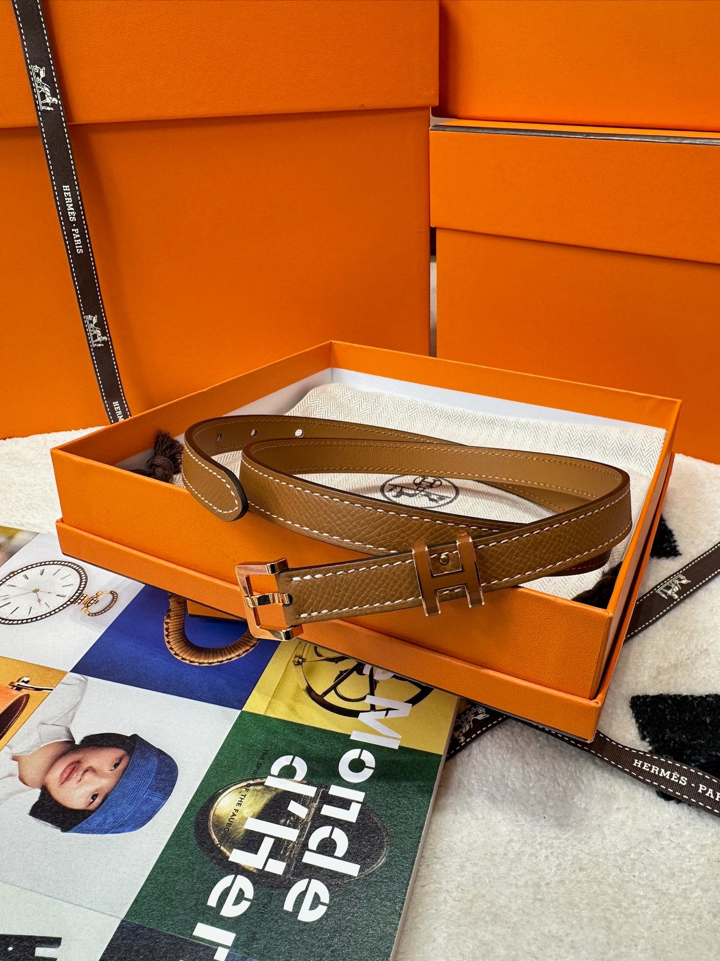 Hermes Pop H 15 belt Gold 75cm