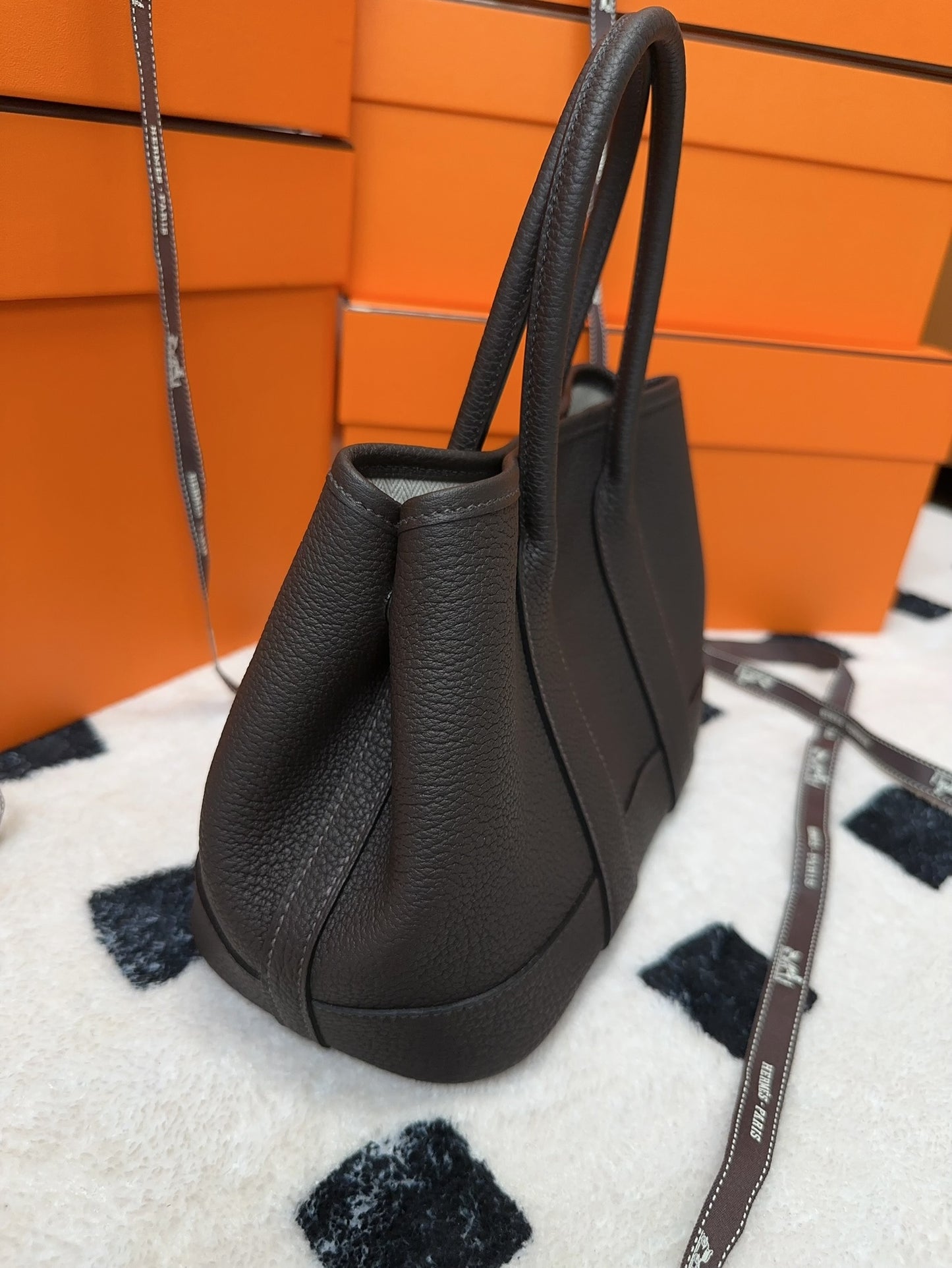 Hermes Mini garden party 46 Ebene 烏木色