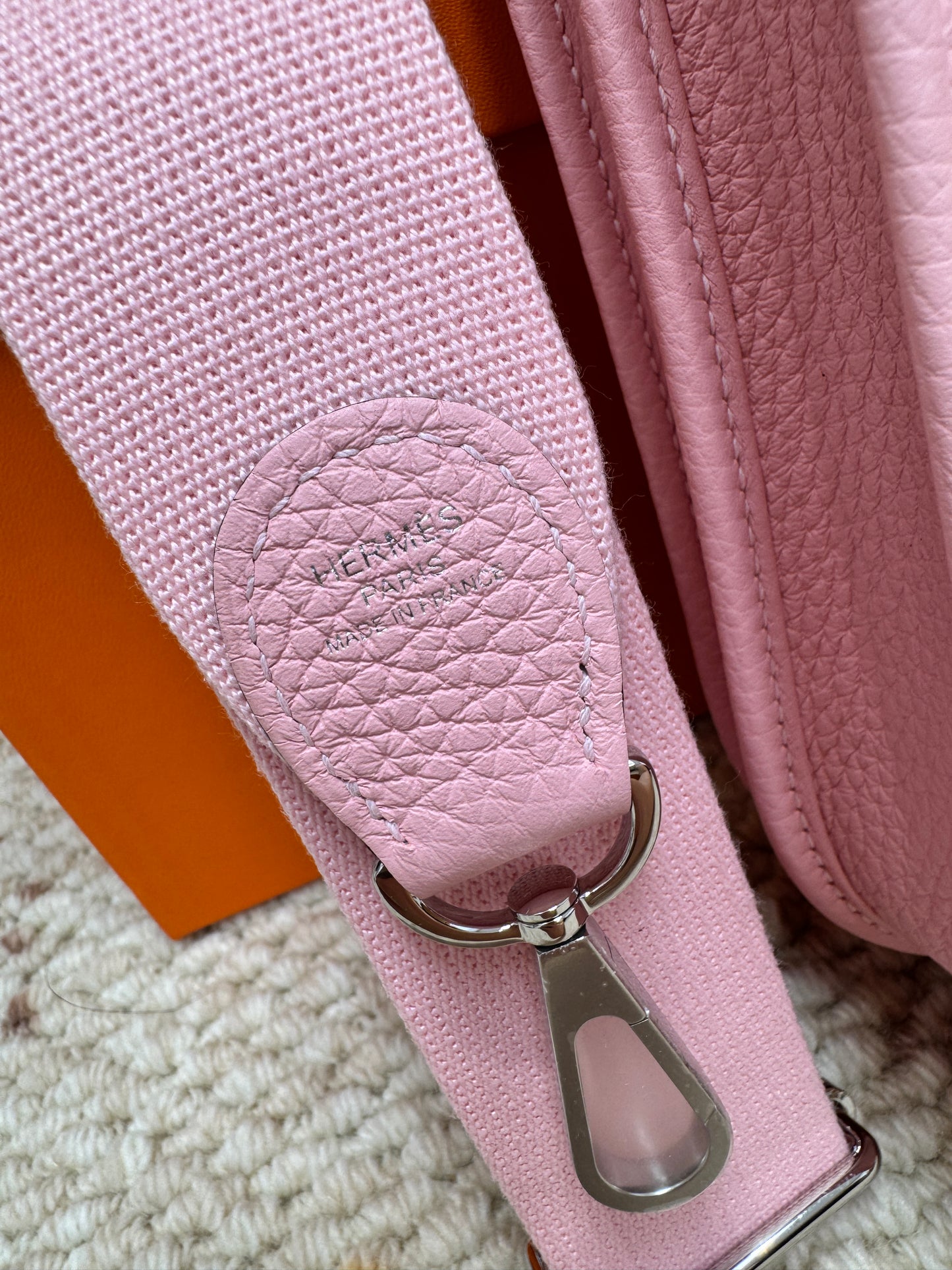 Hermes Evelyne 23 3Q PHW櫻花粉銀扣