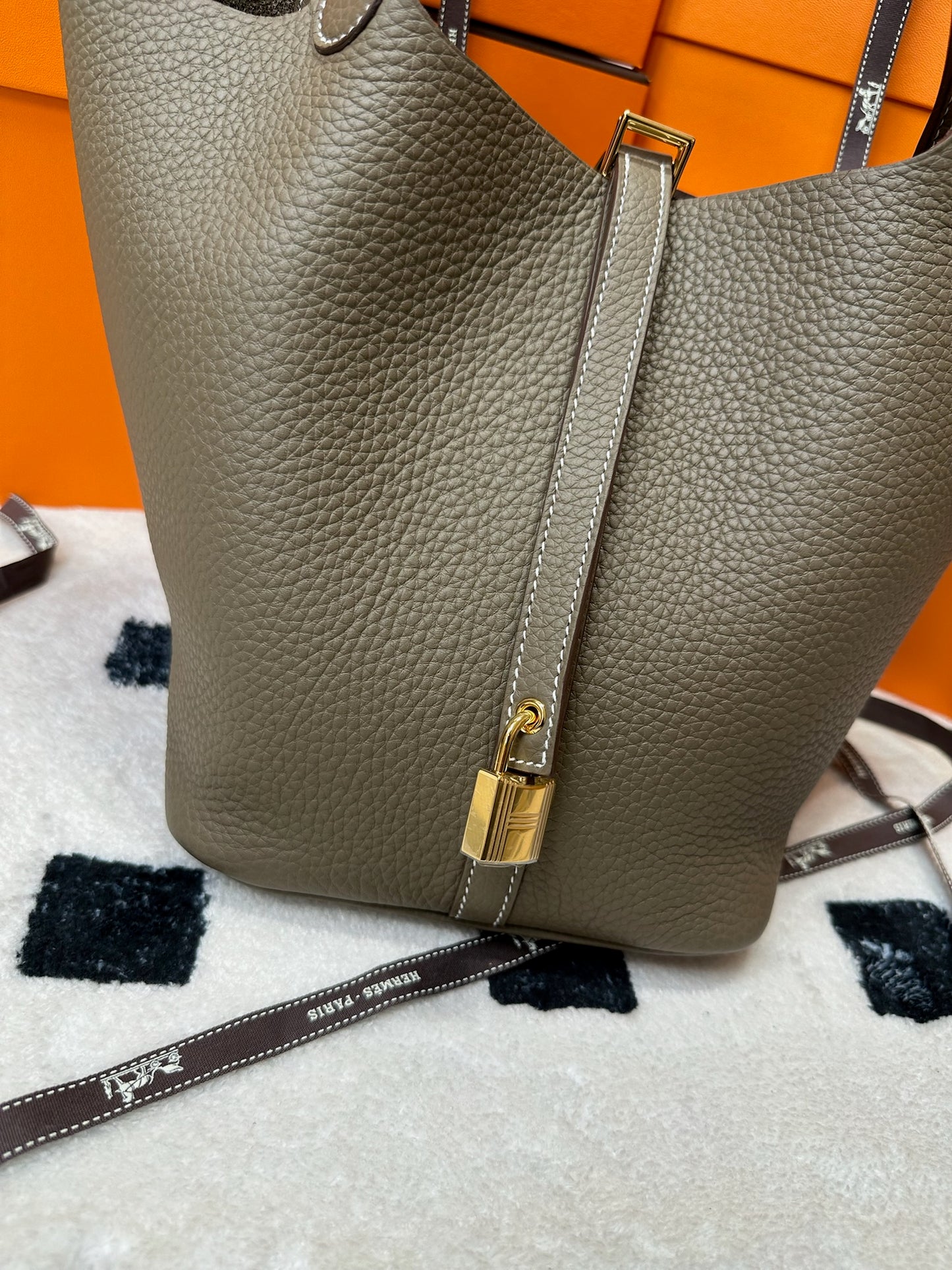 Hermes Picotin 22 大象灰金扣