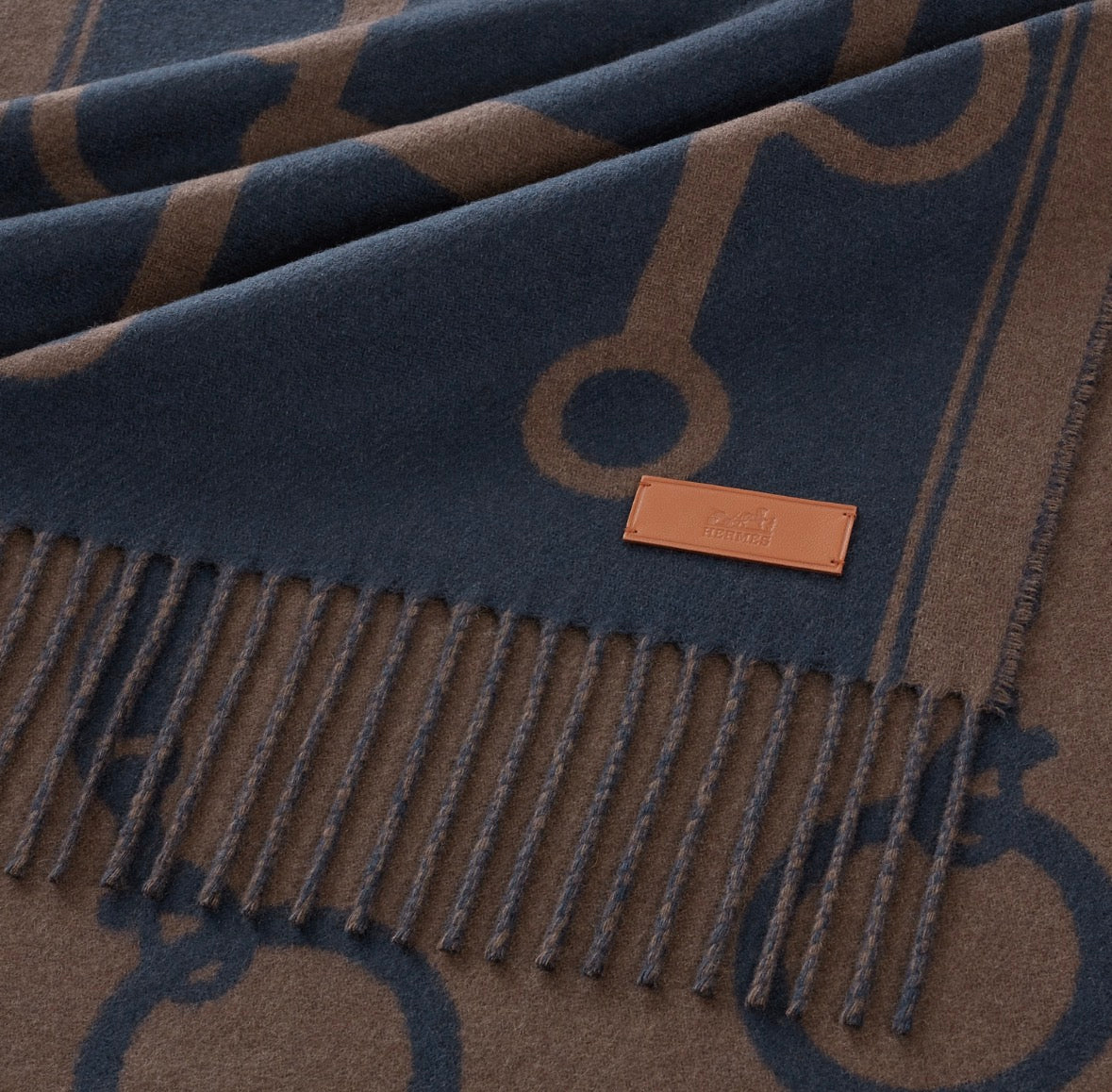 Hermes Casaque Mors scarf Bleu Caban / Ébène