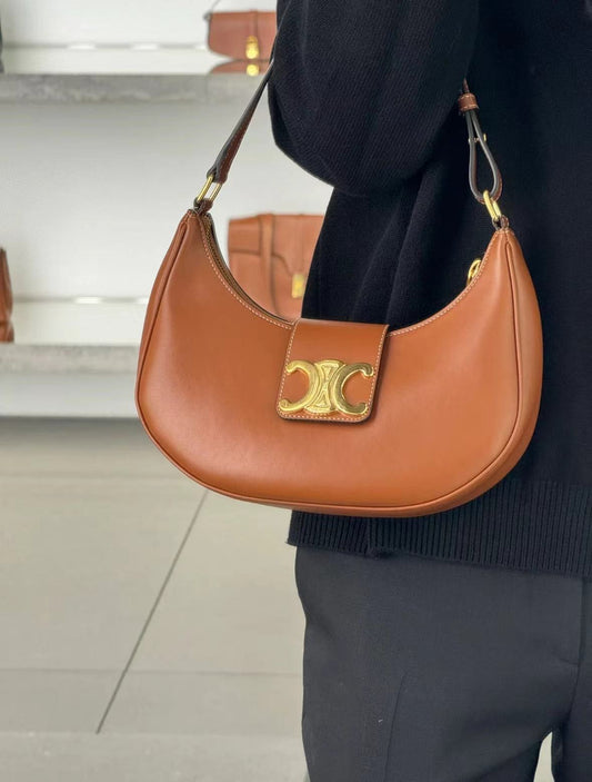Celine Ava Triomphe Bag Medium Tan