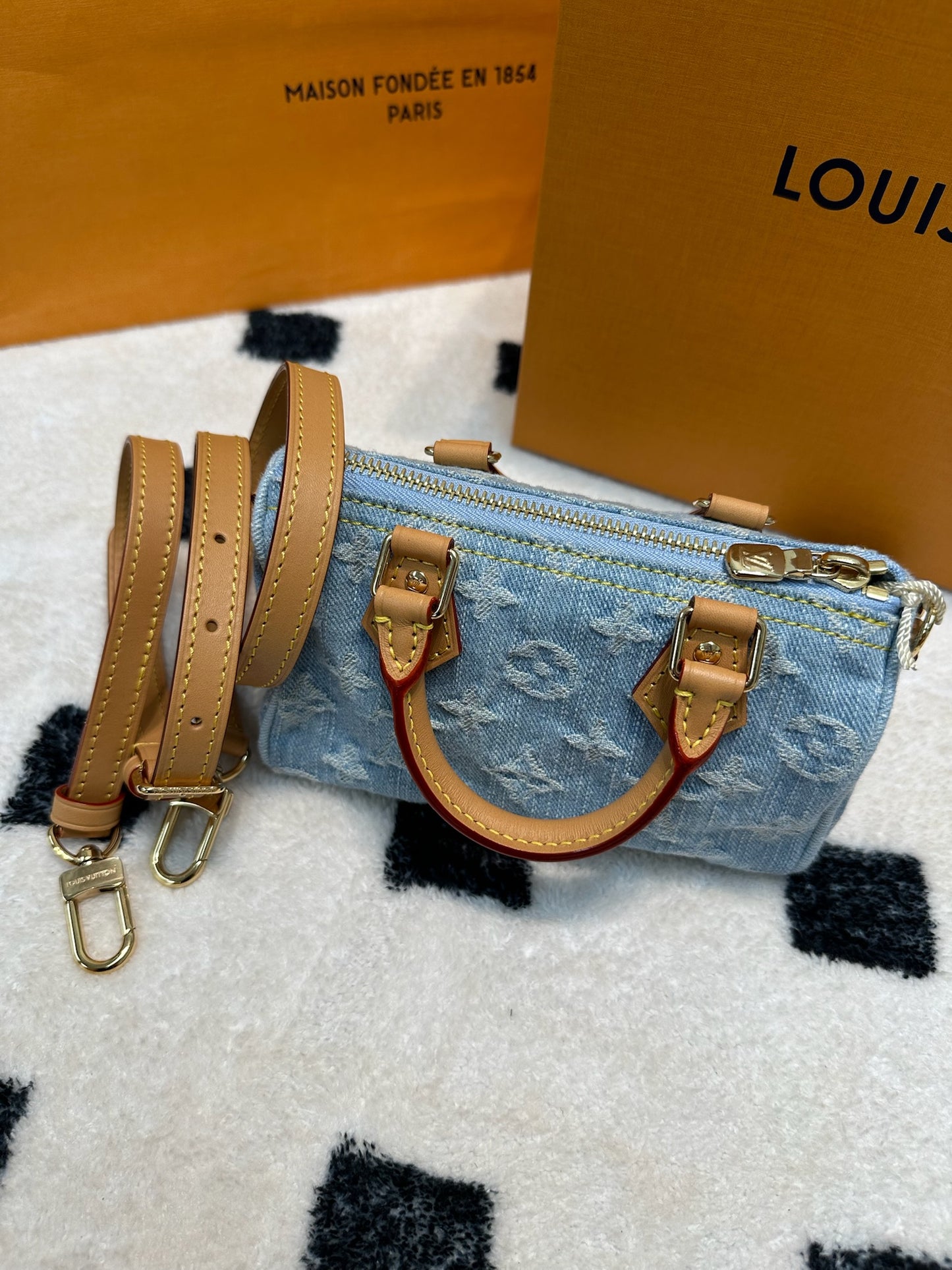 LV Nano Speedy Denim