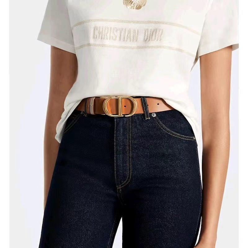 Dior Reversible Belt Latte/Hazelnut