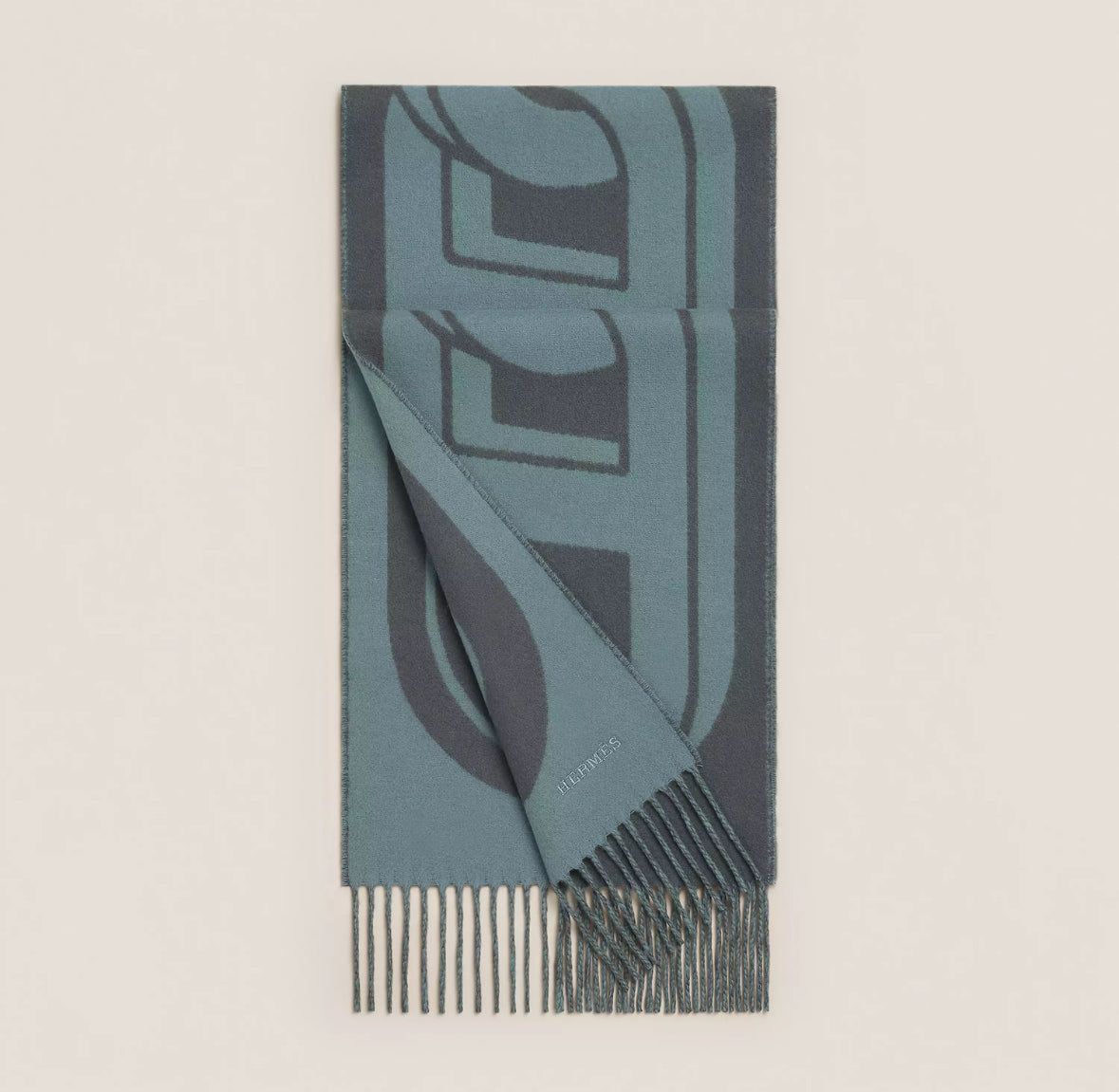 Hermes Maillons TGM scarf Eucalyptus / Orage