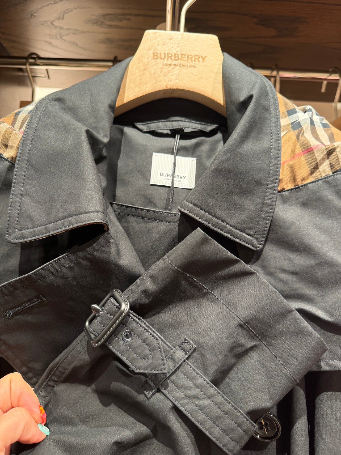 Burberry 長款風褸 Black