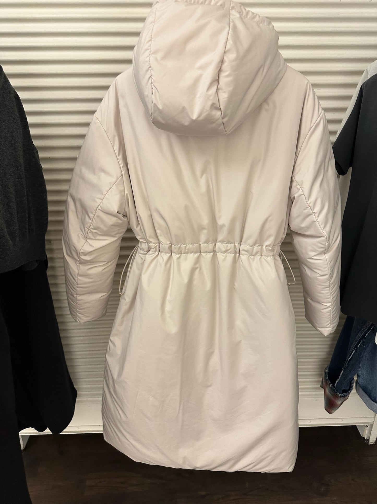 Moncler 雙面長款羽絨(有帽) Sand
