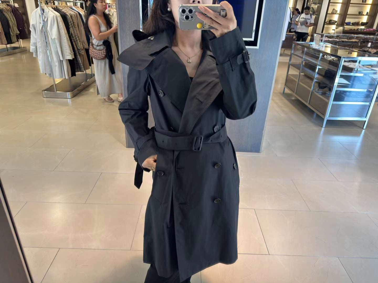 Burberry 長款風褸 Black