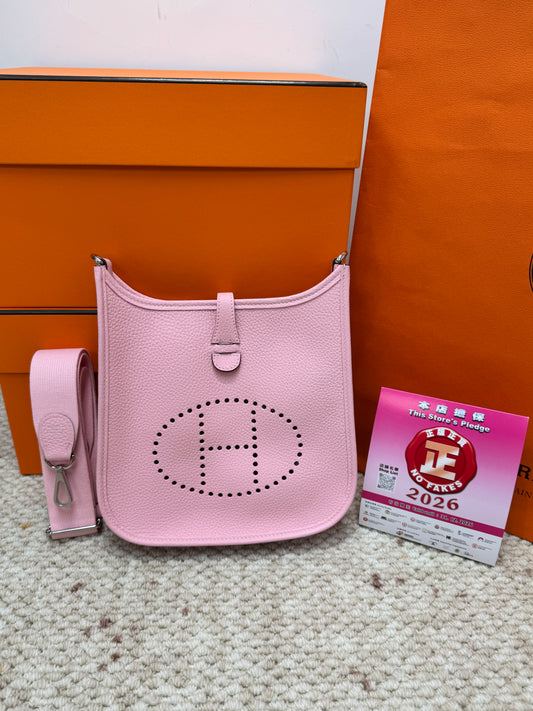 Hermes Evelyne 23 3Q PHW櫻花粉銀扣