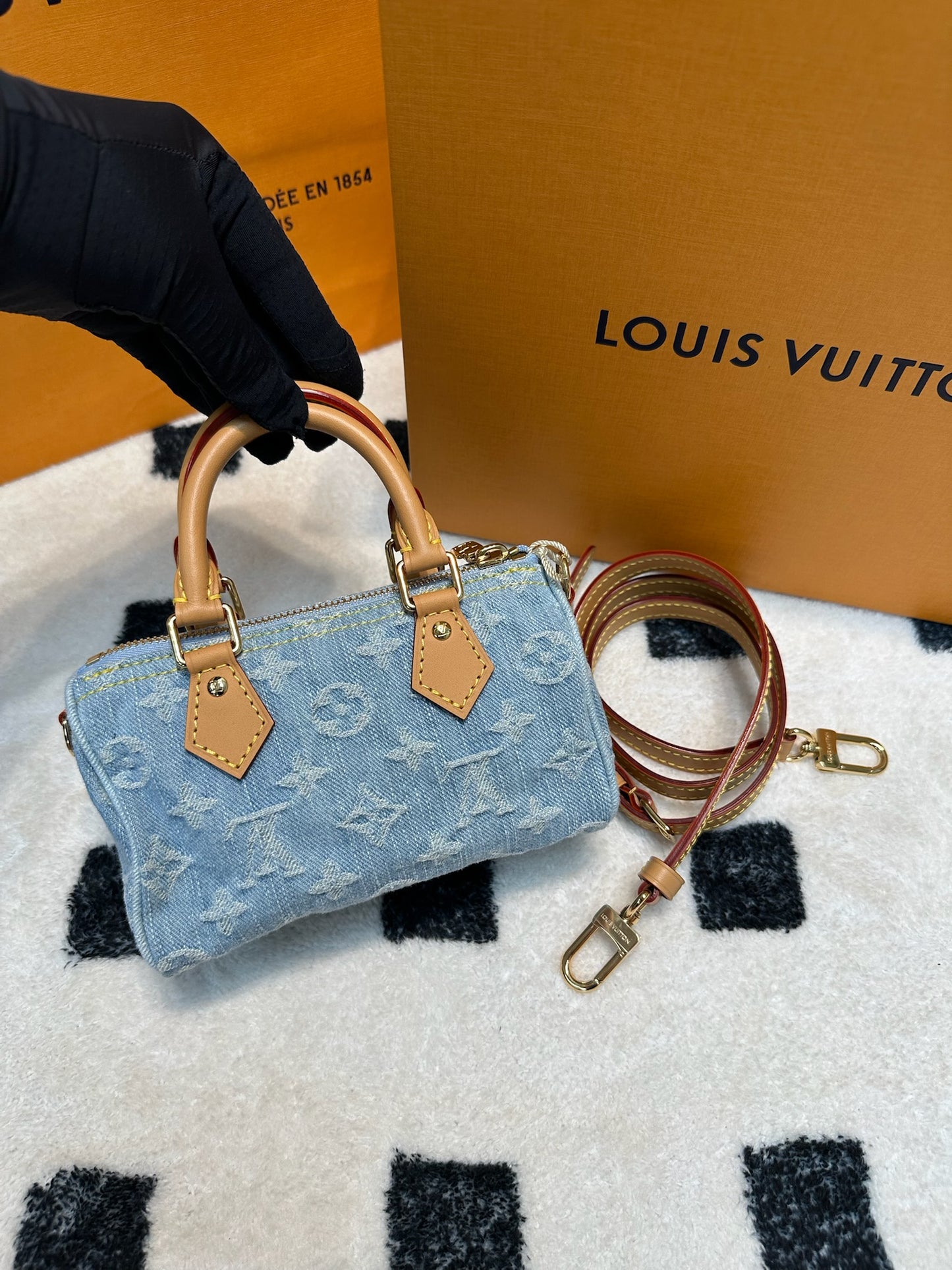 LV Nano Speedy Denim
