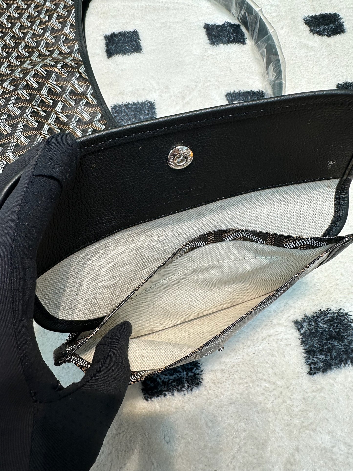 Goyard Bohème Hobo Bag Black(with heart print)
