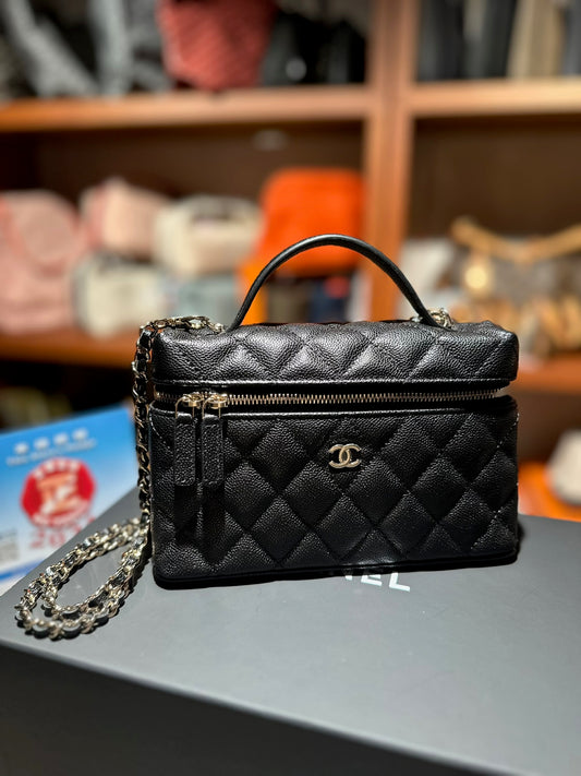 Chanel LP 黑金荔枝皮淡金扣￼￼