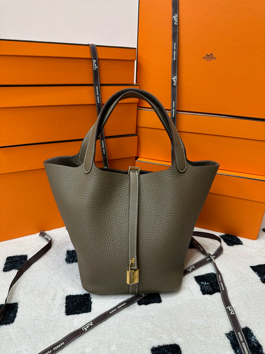 Hermes Picotin 22 大象灰金扣