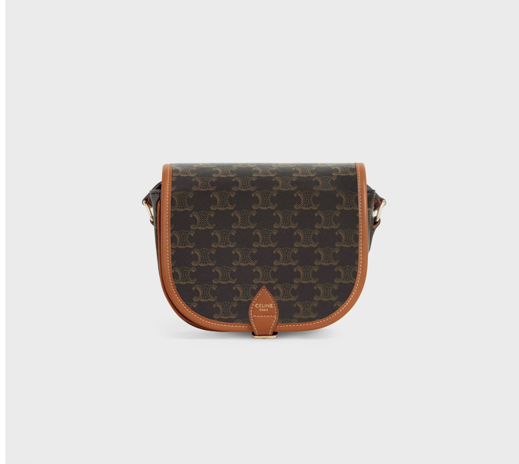 MEDIUM FOLCO BAG IN TRIOMPHE CANVAS AND CALFSKIN
