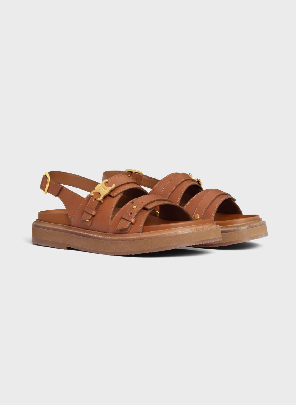 CELINE - TIPPI TRIOMPHE SANDAL IN CALFSKIN TAN