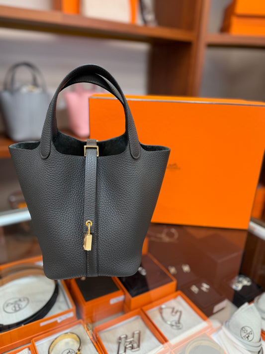 Hermes Picotin 18 黑銅色 O0 金扣 Gold hardware