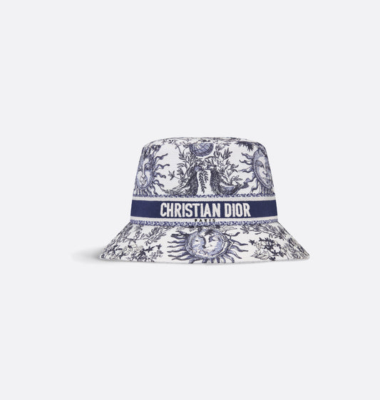 Dior D-Bobby Toile de Jouy Soleil Small Brim Bucket Hat