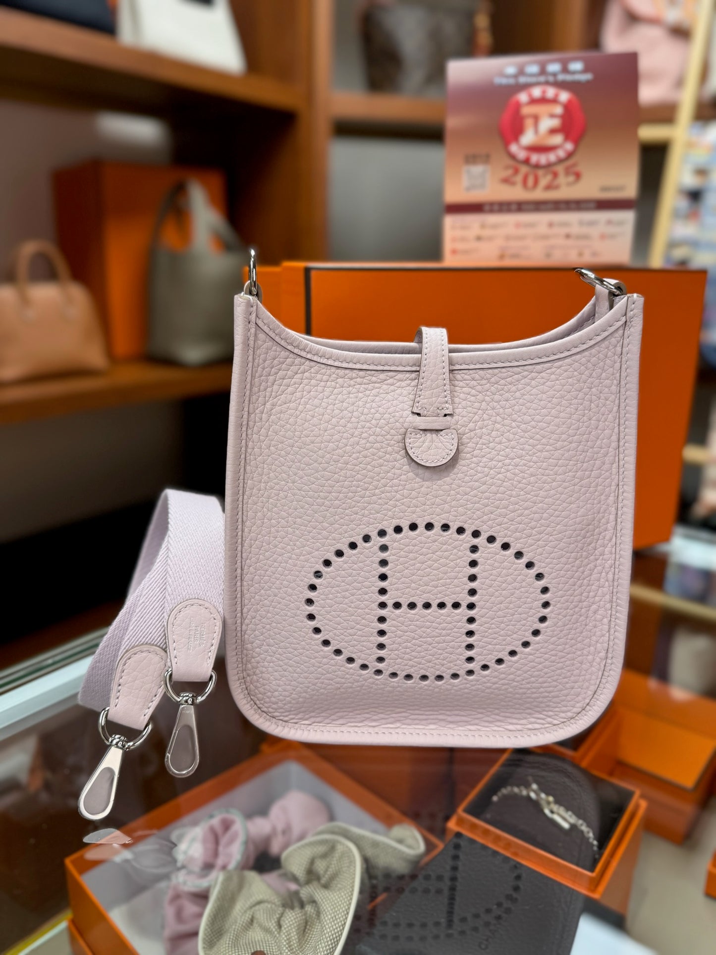 Hermes Mini Evelyne 一代 09夢幻紫銀扣