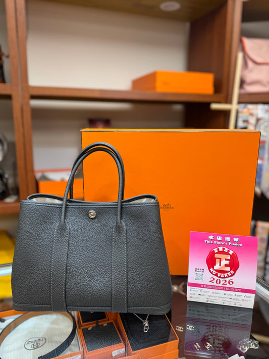 Hermes Garden Party 30 黑銅色 O0