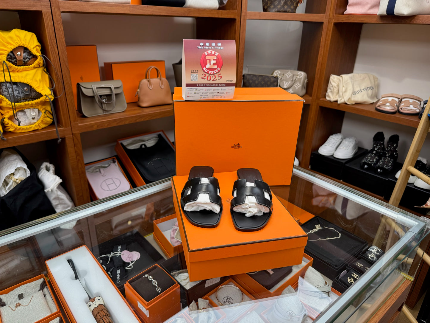 Hermes Oran Sandale Noir 黑色