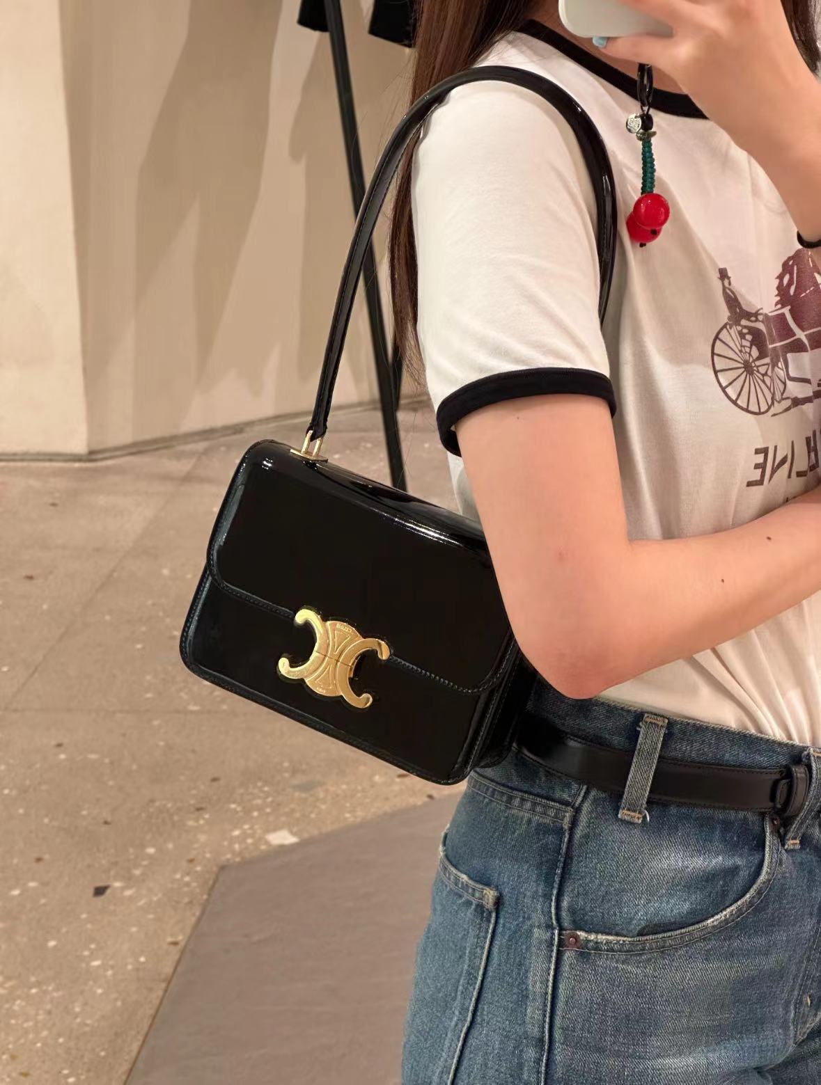 TEEN GARANCE BAG IN PATENT CALFSKIN Black