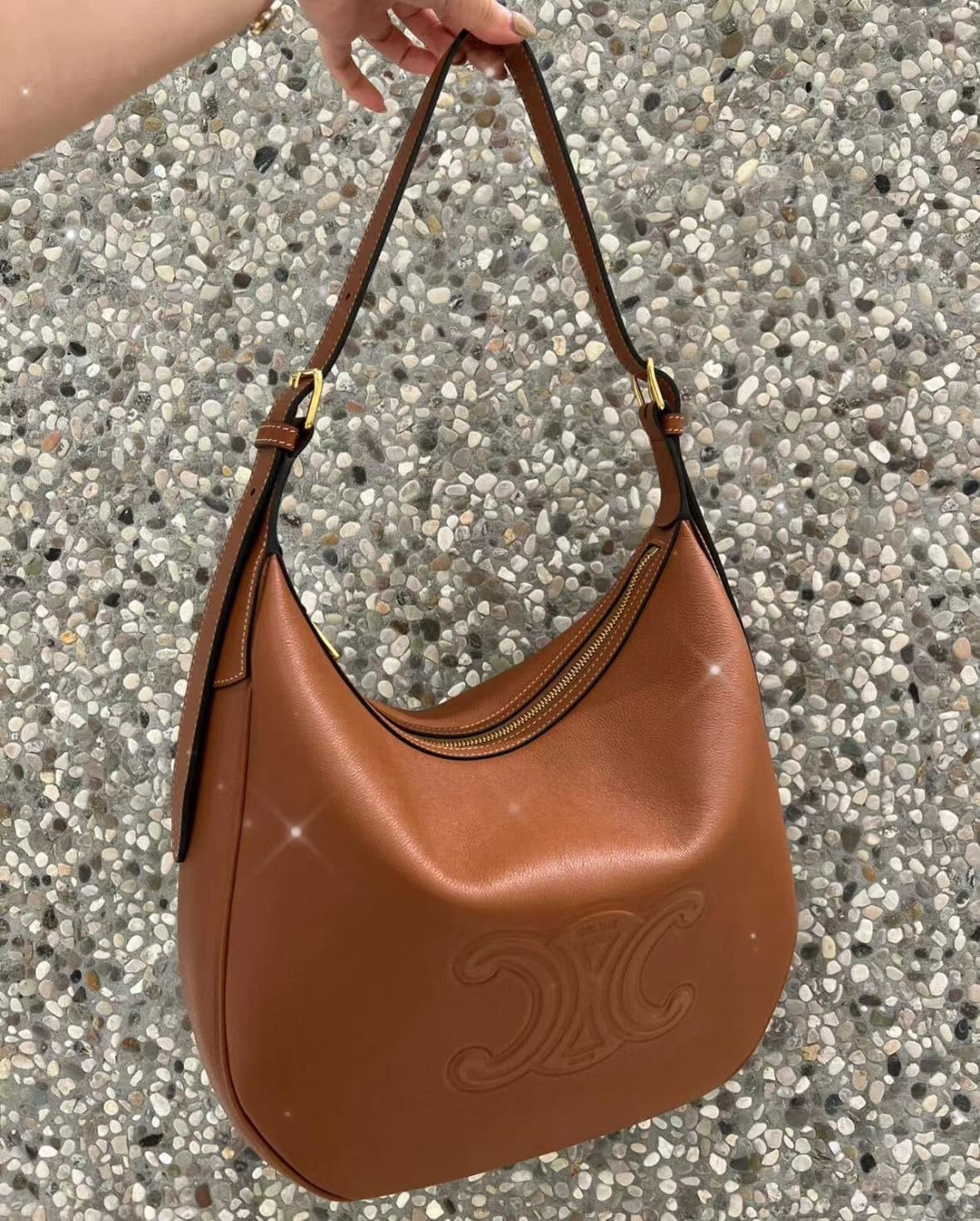 SMALL HELOÏSE BAG CUIR TRIOMPHE IN SUPPLE CALFSKIN TAN