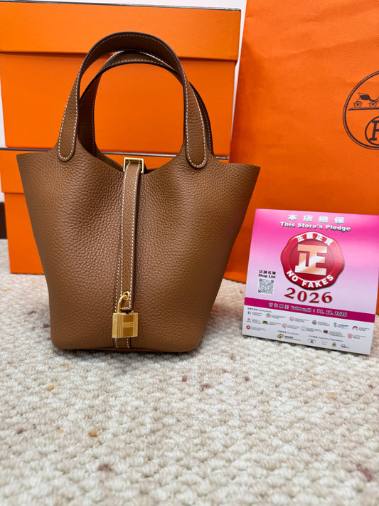 Hermes Picotin 18 Gold GHW 金棕金扣
