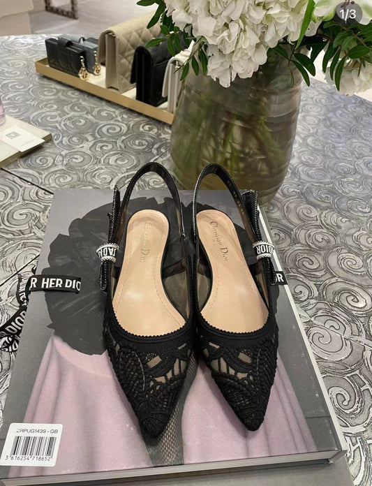 Dior J'Adior Slingback Flat lace Black