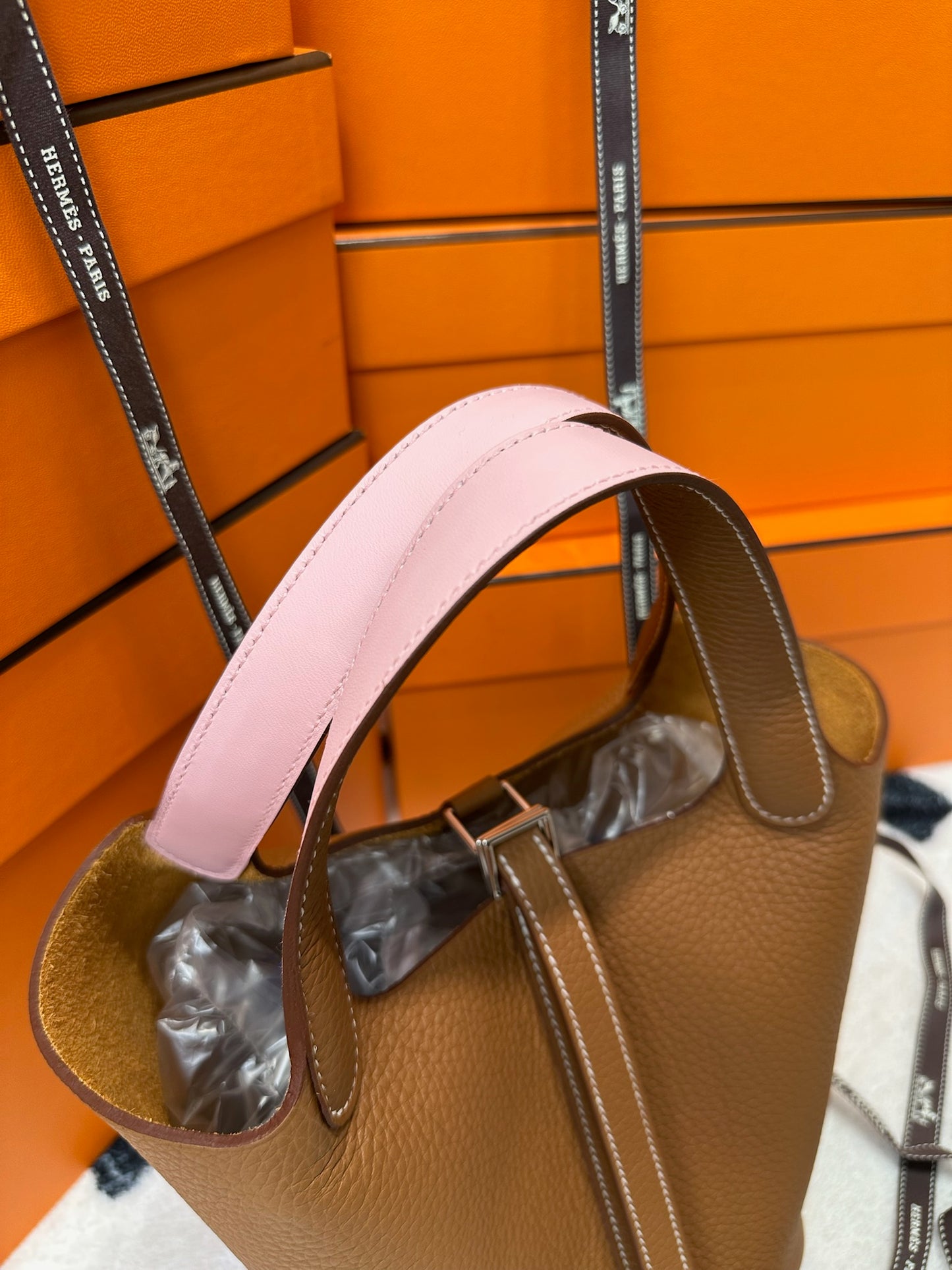 Hermes Picotin 18 Gold PHW 併櫻花粉手柄