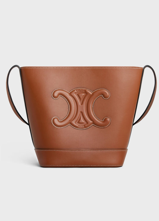 SMALL BUCKET CUIR TRIOMPHE IN SMOOTH CALFSKIN
